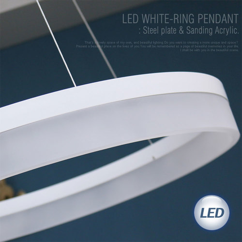 (FL) LED 화이트링 펜던트 40W (600파이) 식탁등/주방등/포인트등/인테리어 조명